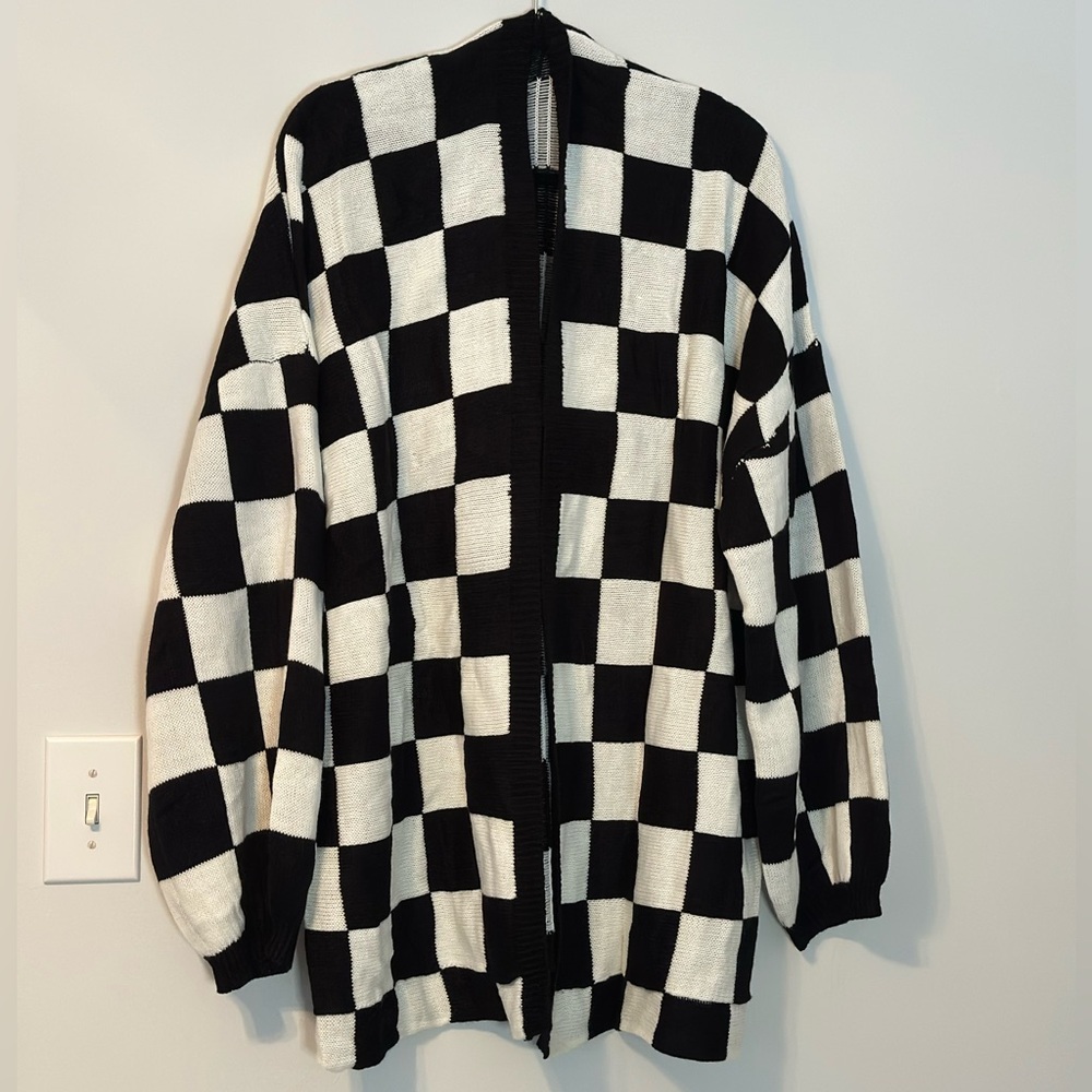 Black and White Checkerboard Sweater